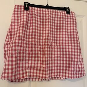 American Eagle Red and White Gingham Mini Skirt
